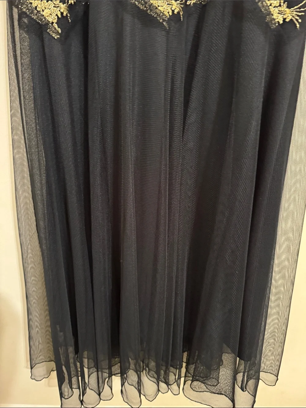 Y2K Betsey Johnson Evening Black & Gold Floral Lace Dress size 12 Whimsigoth - Picture 3 of 11